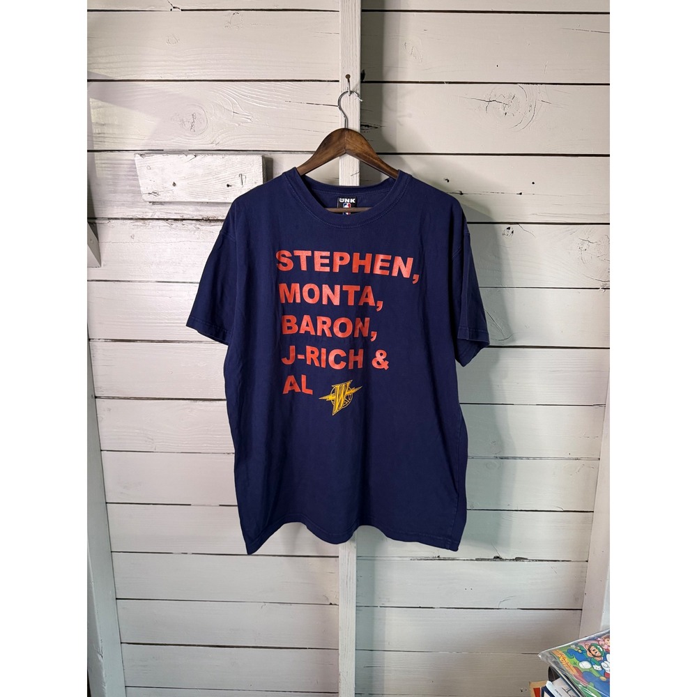 UNK NBA Golden State Warriors Stephen Curry Monta Ellis Navy Blue T-Shirt Large